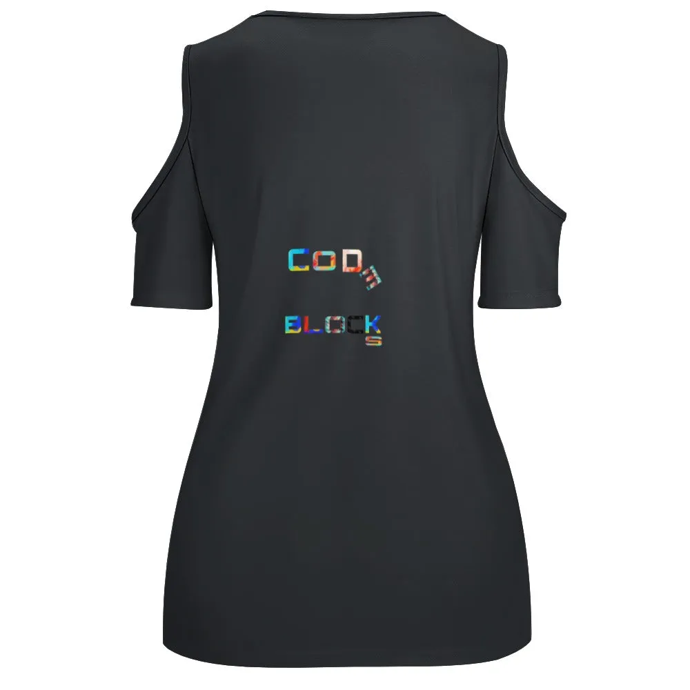ACT off shoulder U-neck short sleeve top