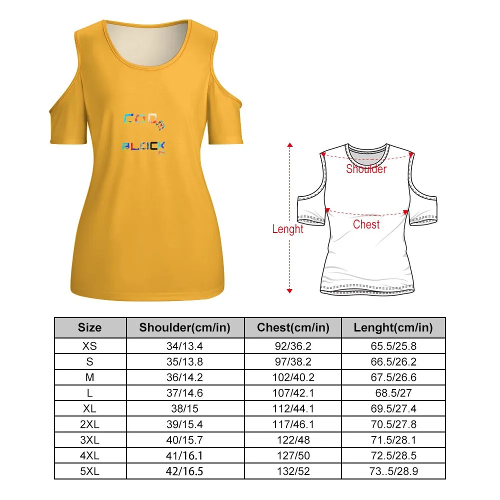 ACT off shoulder U-neck short sleeve top