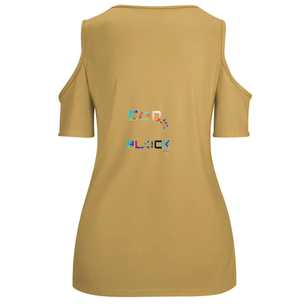 ACT off shoulder U-neck short sleeve top