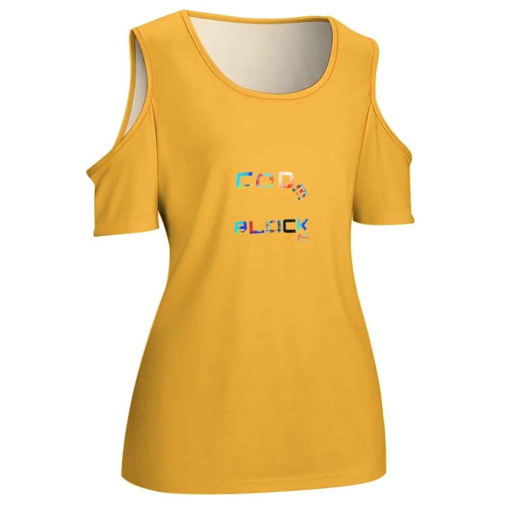 ACT off shoulder U-neck short sleeve top