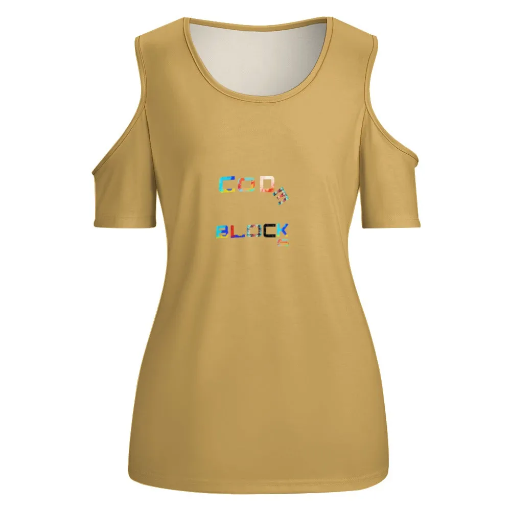 ACT off shoulder U-neck short sleeve top