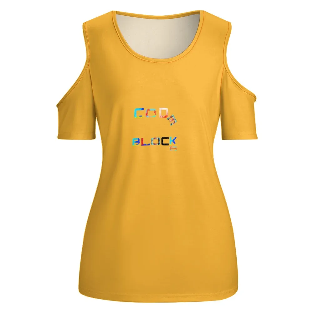 ACT off shoulder U-neck short sleeve top