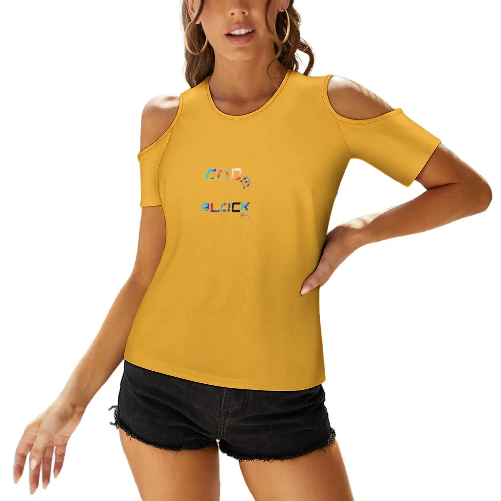 ACT off shoulder U-neck short sleeve top