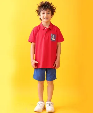 AERO RED POLO ROYAL SUMMER SHORTS SET - RED/ROYAL