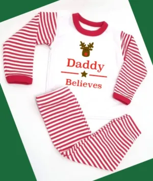Antlers Personalised Adults Red Stripe Pyjamas