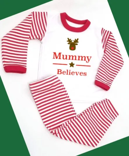 Antlers Personalised Adults Red Stripe Pyjamas