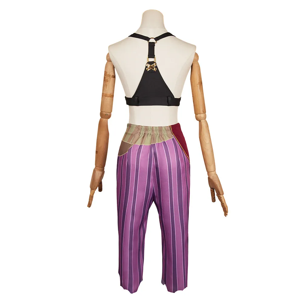 Arcane League of Legends Season 2 Jinx Cosplay Costume Female Black Outfits Halloween Carnival Suit