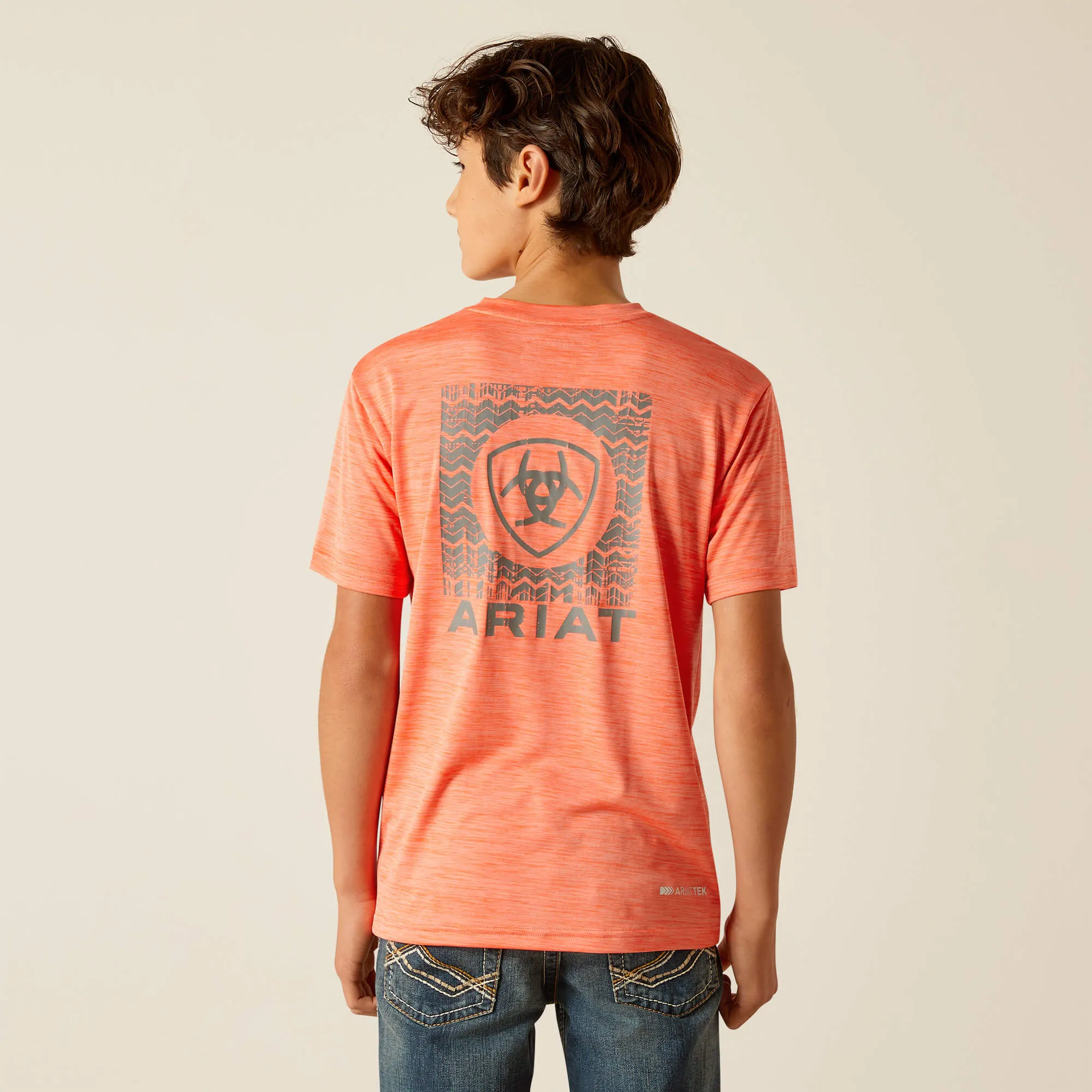 Ariat Orange SW Shield Logo Charger Tee for Men