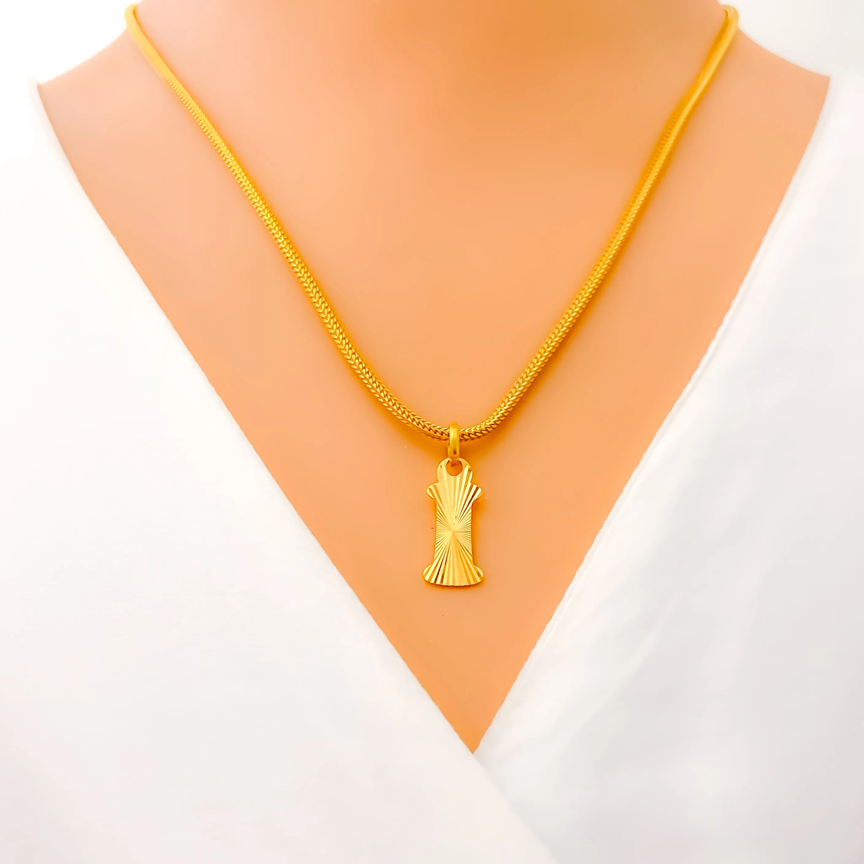 Attractive I 22k Gold Letter Pendant