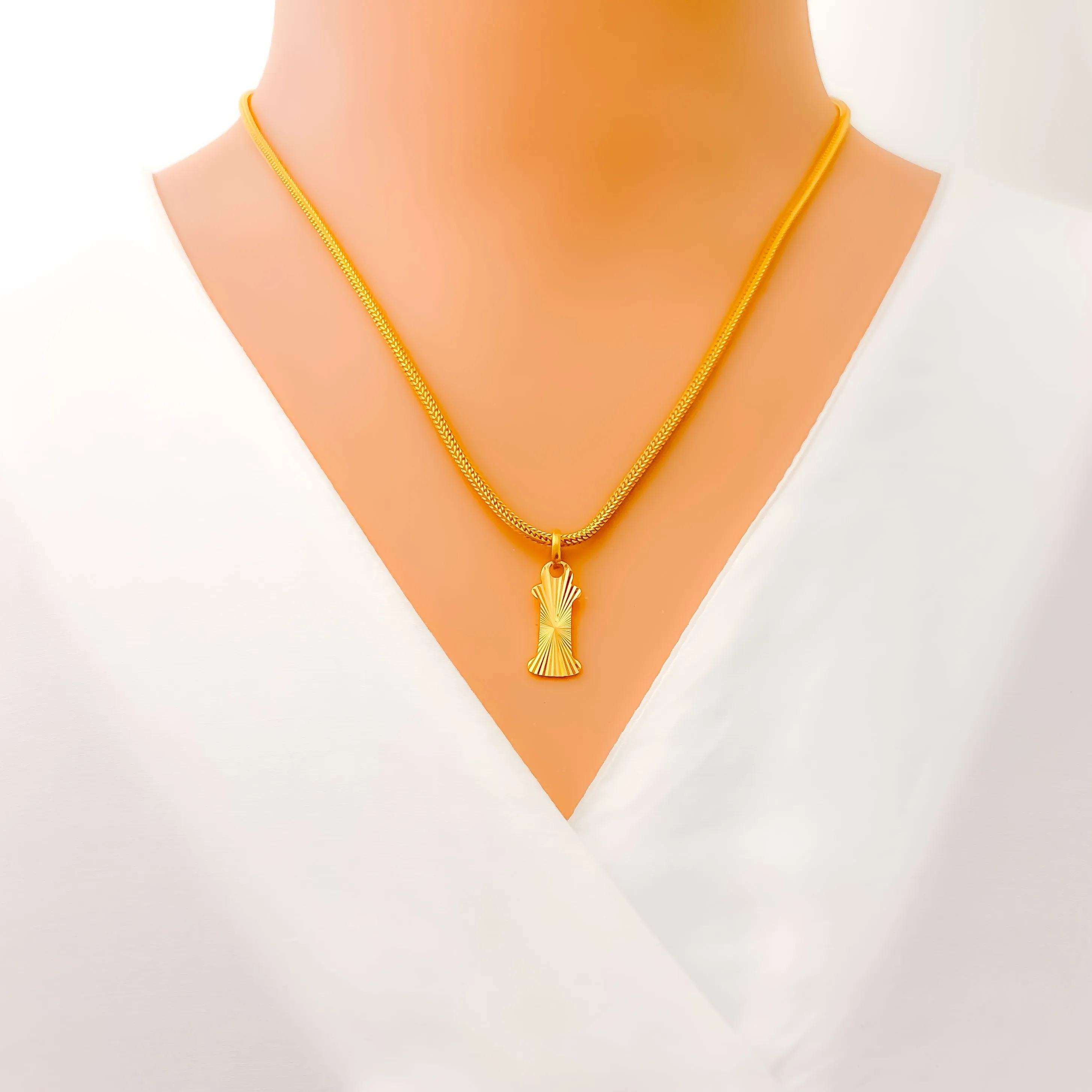 Attractive I 22k Gold Letter Pendant
