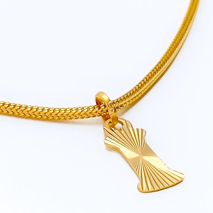 Attractive I 22k Gold Letter Pendant