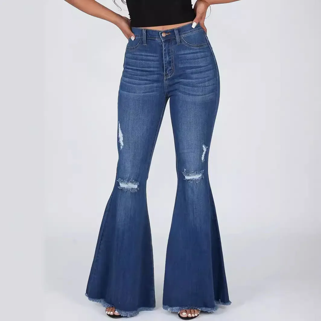 Autumn And Winter New Ladies Mid Waist Slim Jeans