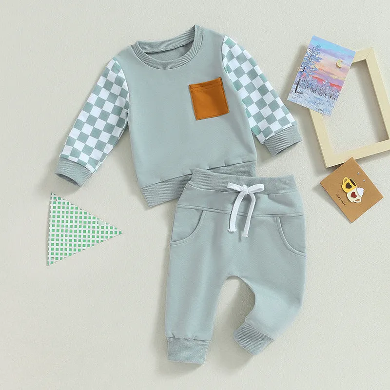 Autumn And Winter Solid Color Lace-up Sweatpants 2-piece Children's Fashion Casual