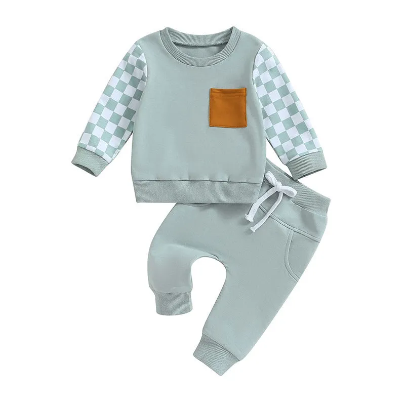 Autumn And Winter Solid Color Lace-up Sweatpants 2-piece Children's Fashion Casual