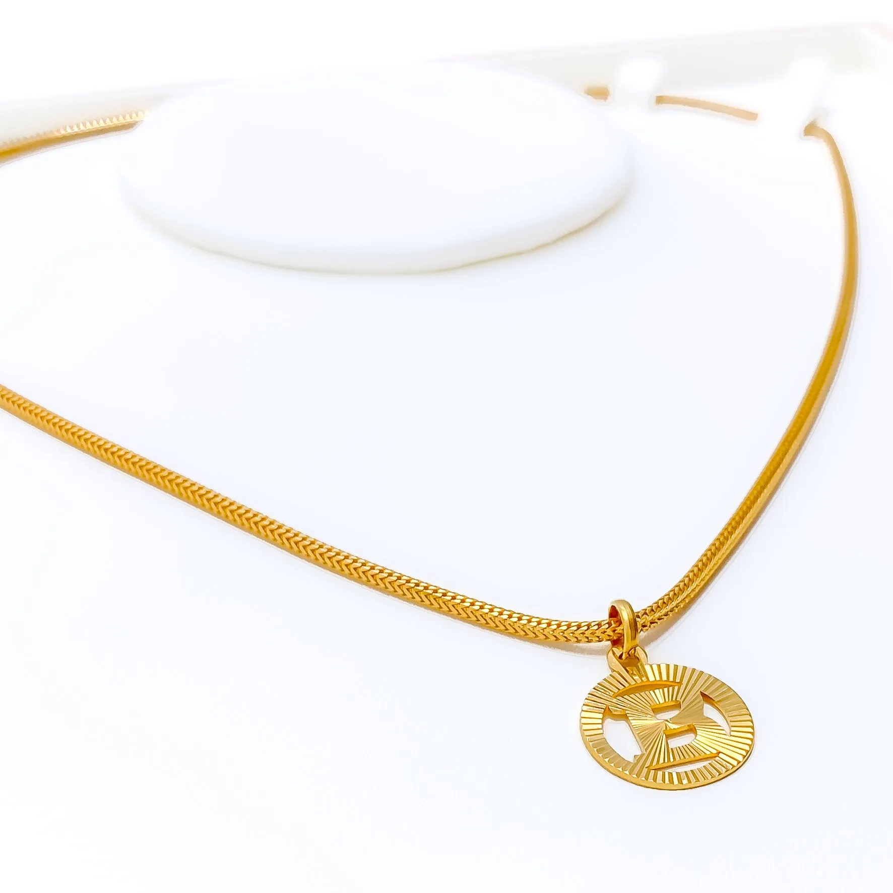 B 22k Gold Letter Pendant