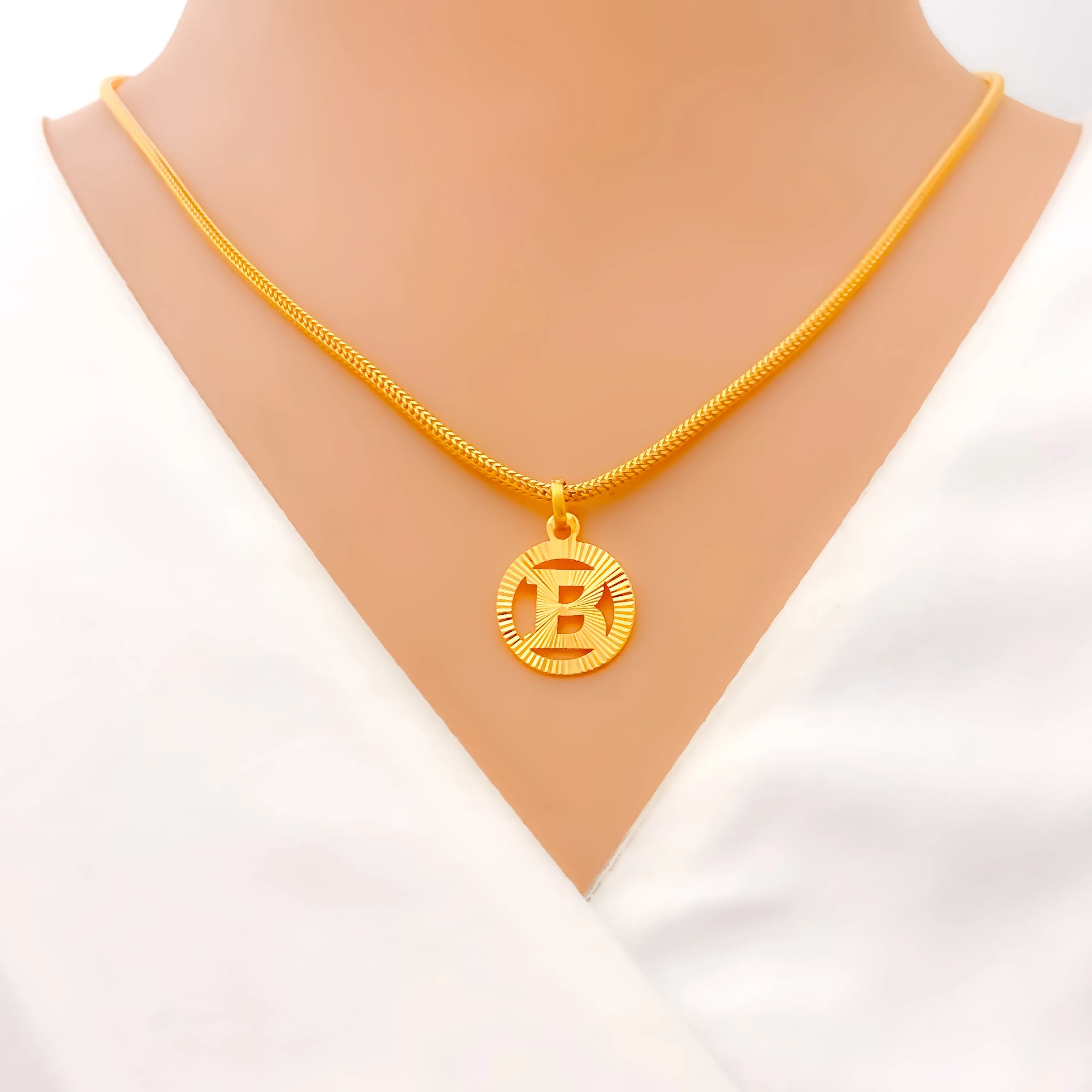 B 22k Gold Letter Pendant