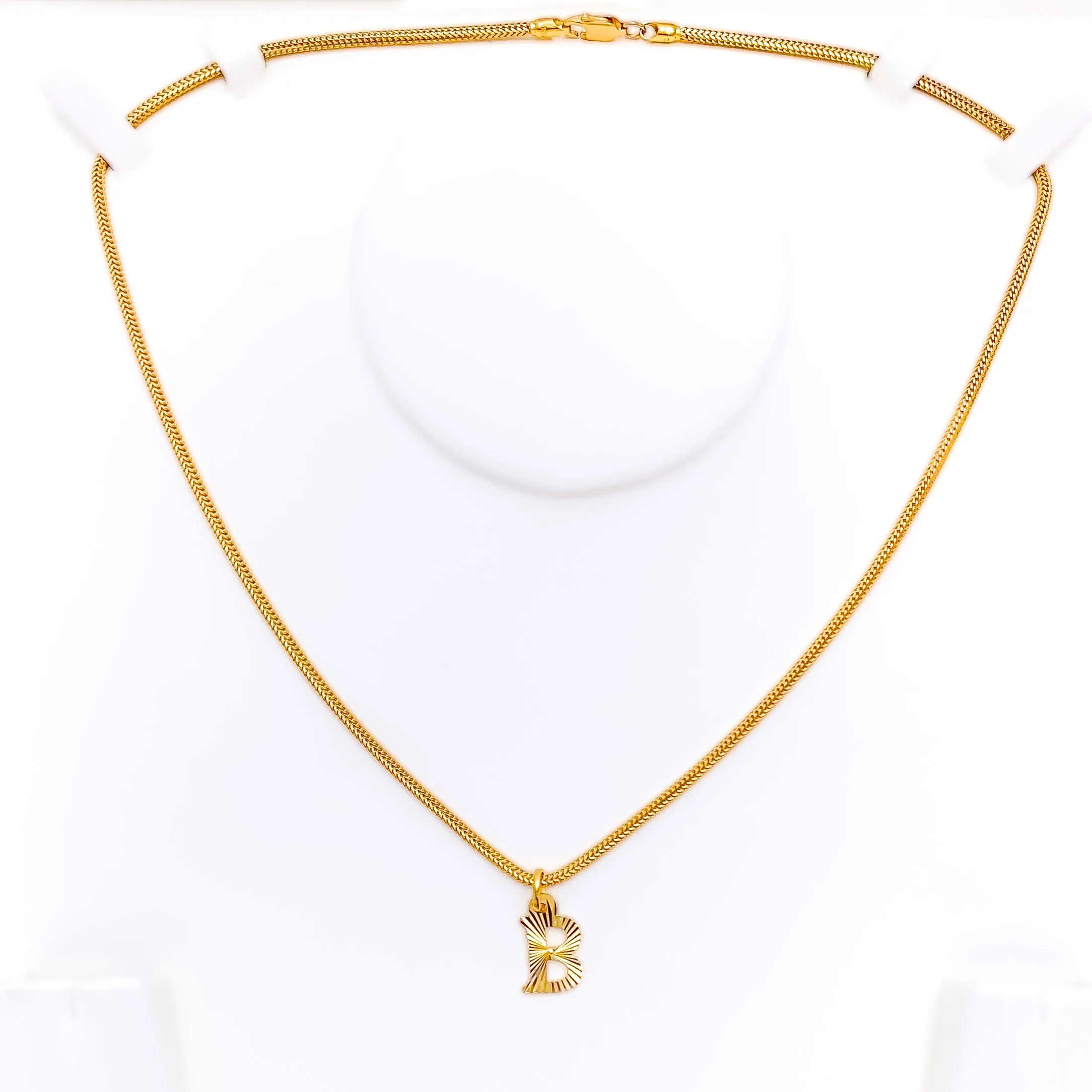 B 22k Gold Letter Pendant
