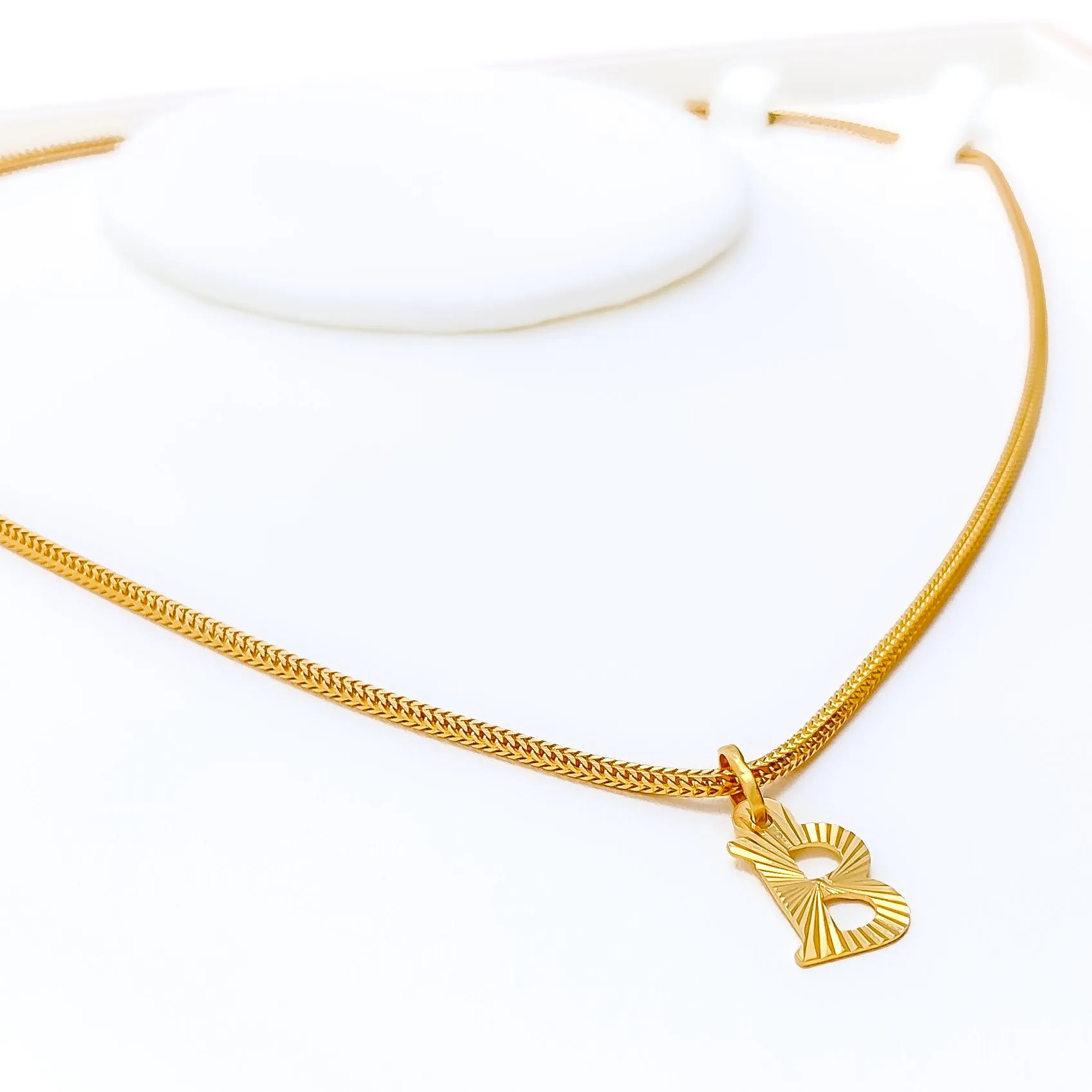 B 22k Gold Letter Pendant