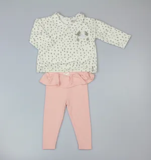 Baby Girls 2 Piece Knitted Top & Legging Dotty Puppy 3-12 Months-WF3785