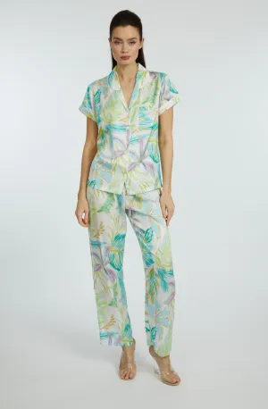 Bahamas Green Short Sleeve & Pant PJ Set