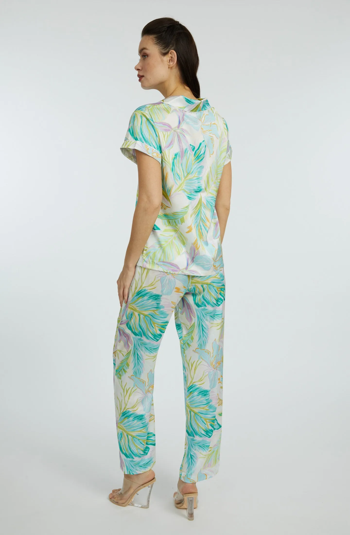Bahamas Green Short Sleeve & Pant PJ Set