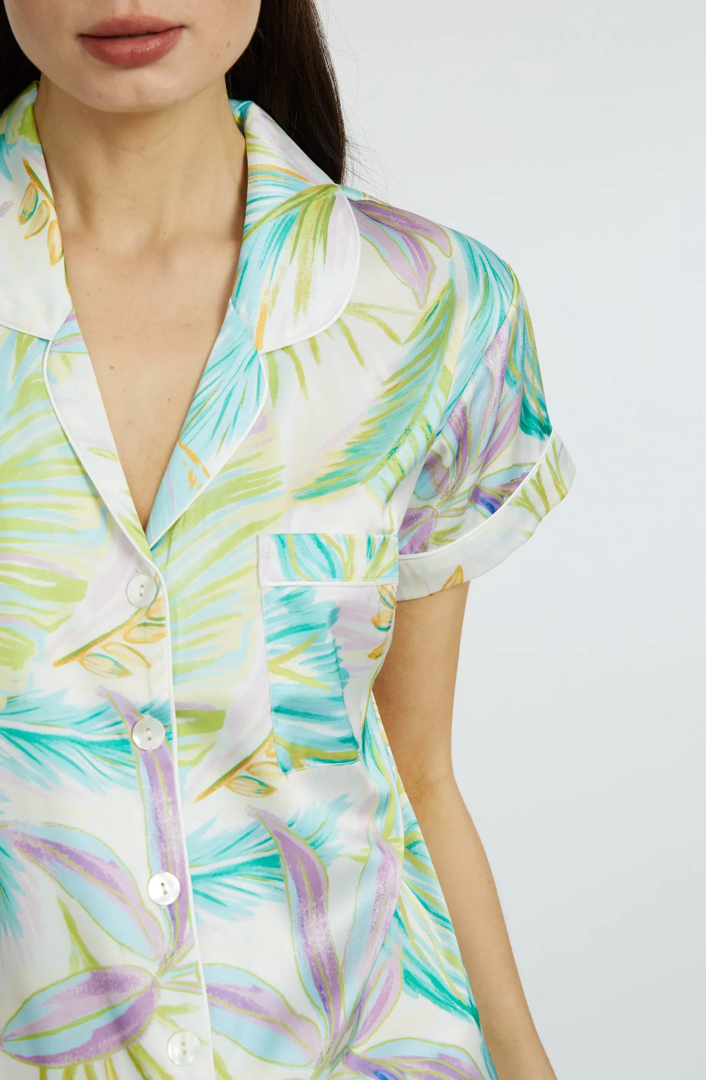 Bahamas Green Short Sleeve & Pant PJ Set