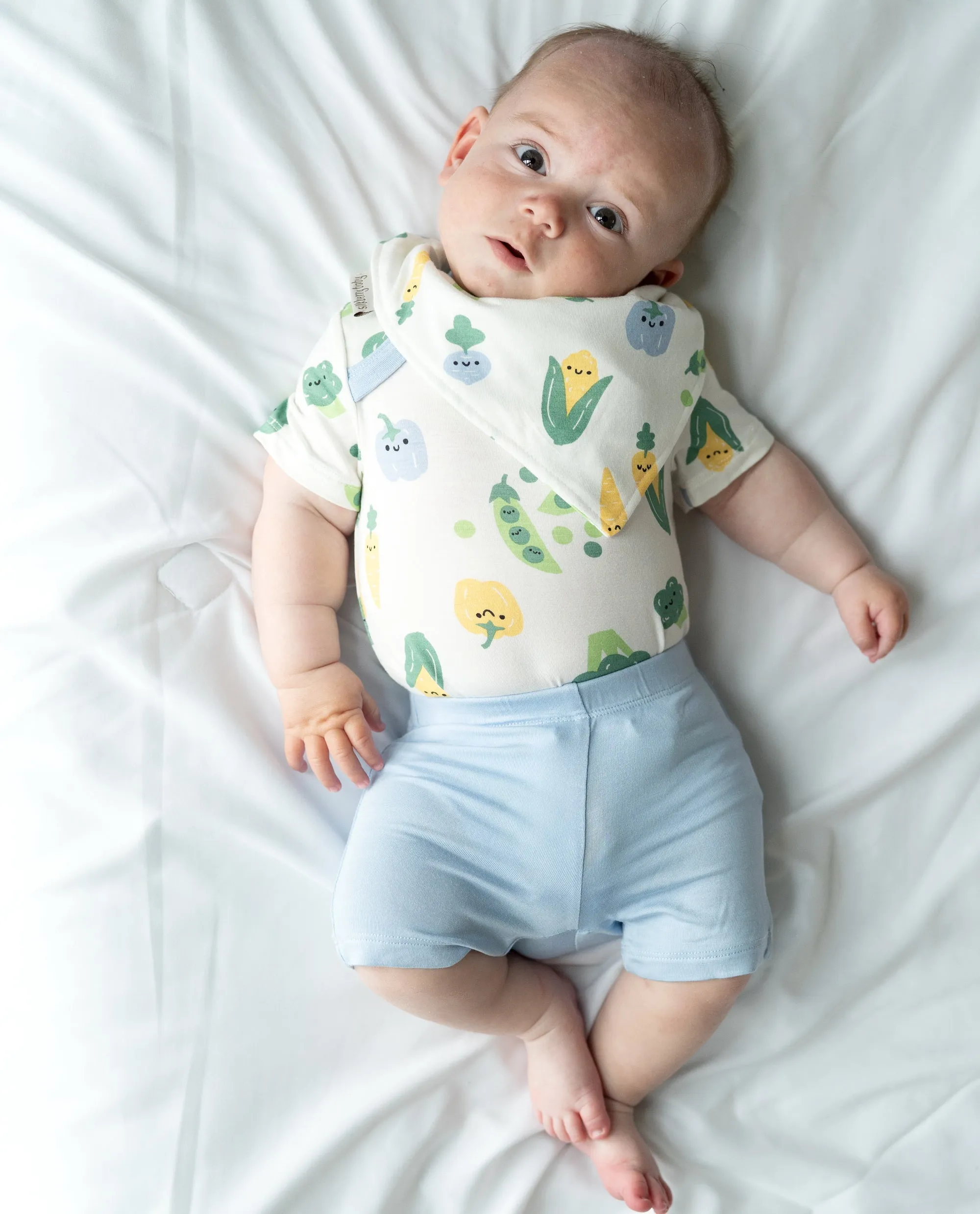 Bamboo Short Sleeve Onesie & Short Set (Farmers Market Prt/Skydive)