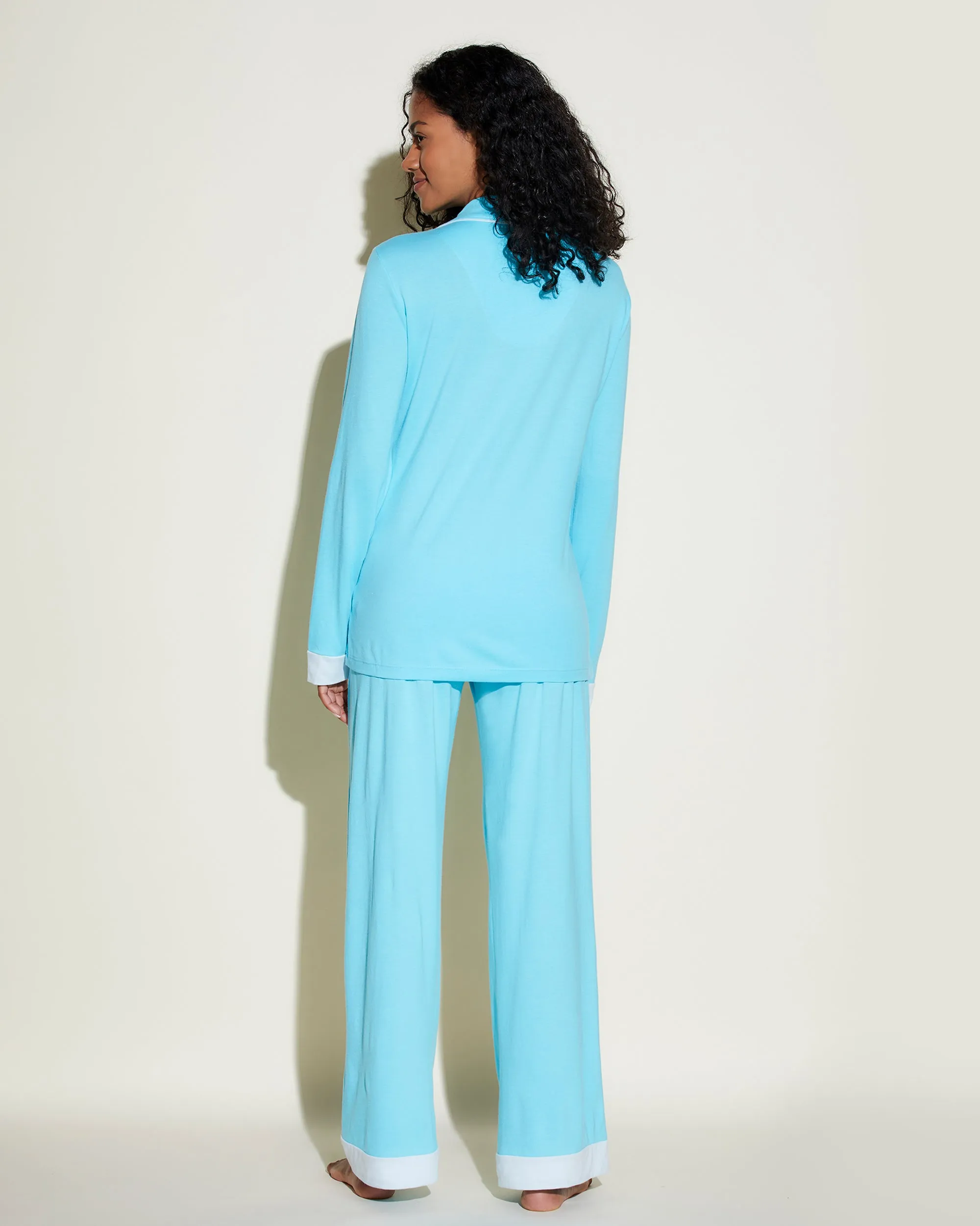 Banded Long Sleeve Top & Pant Pajama Set