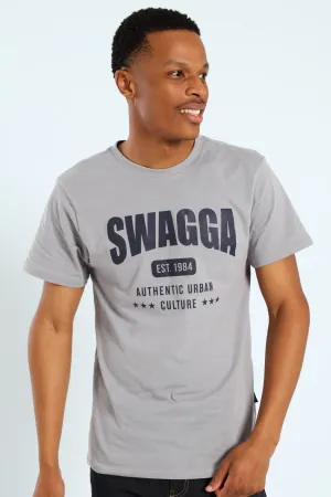 Basic Print Tee - Light Grey