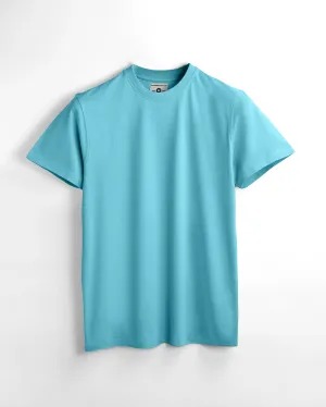 Basic Regular Fit T Shirts Unisex Mint Blue