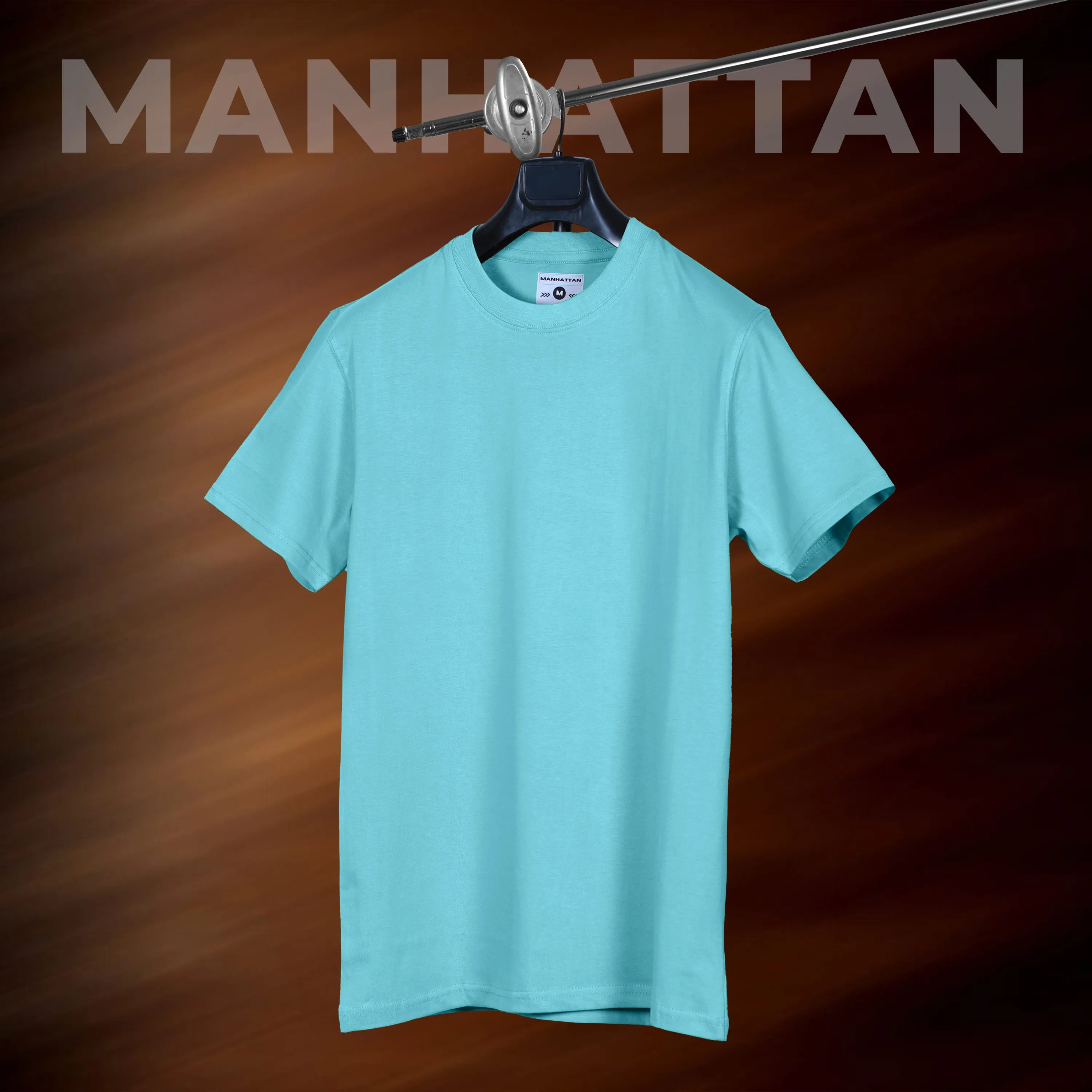 Basic Regular Fit T Shirts Unisex Mint Blue