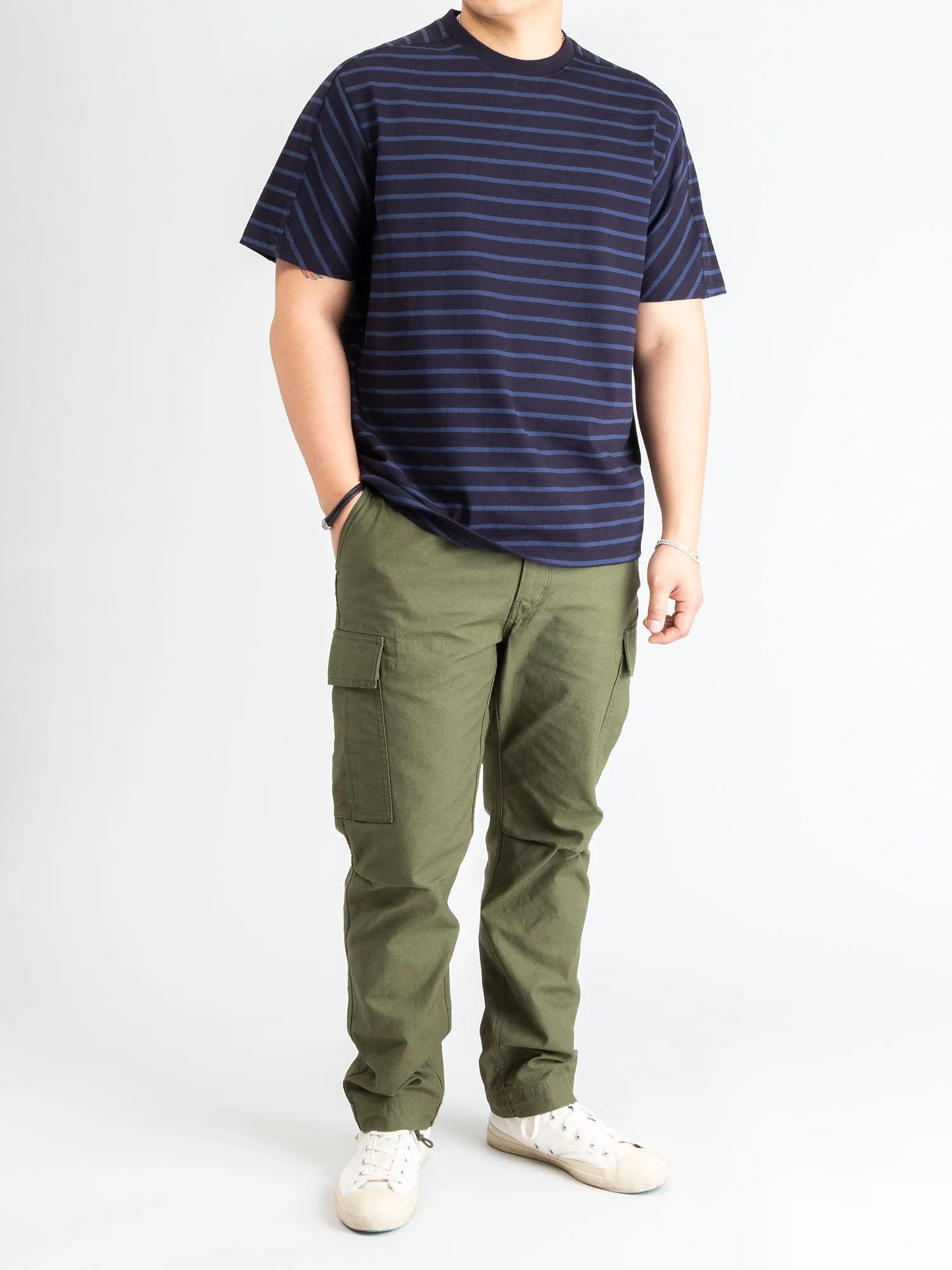 Basic Stripe T-Shirt in Black/Navy