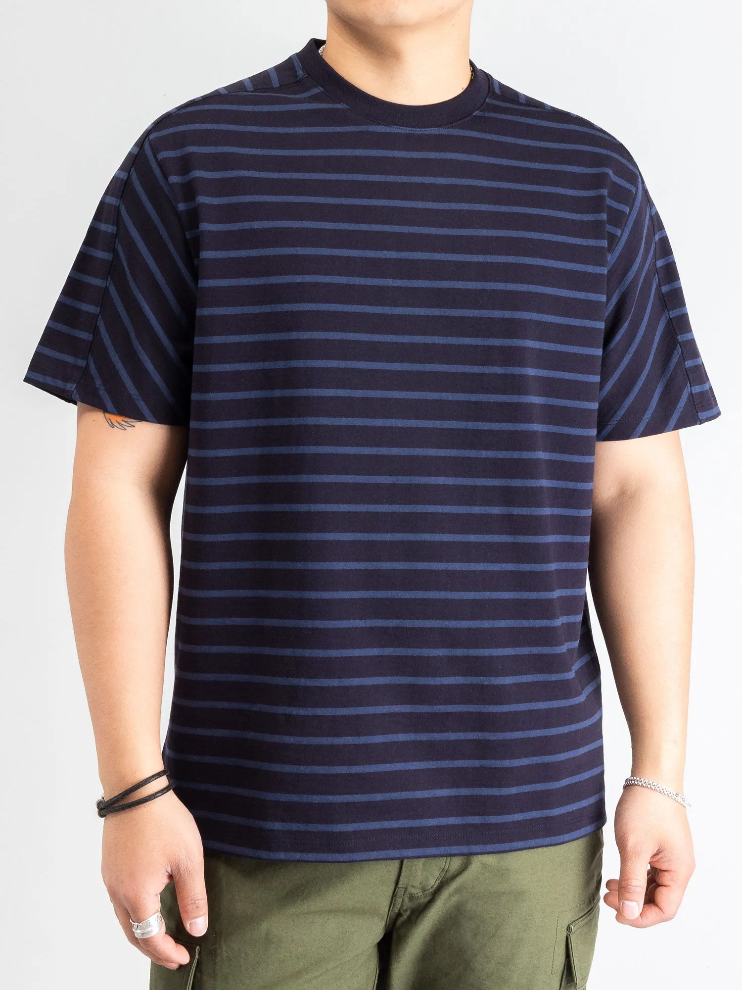 Basic Stripe T-Shirt in Black/Navy