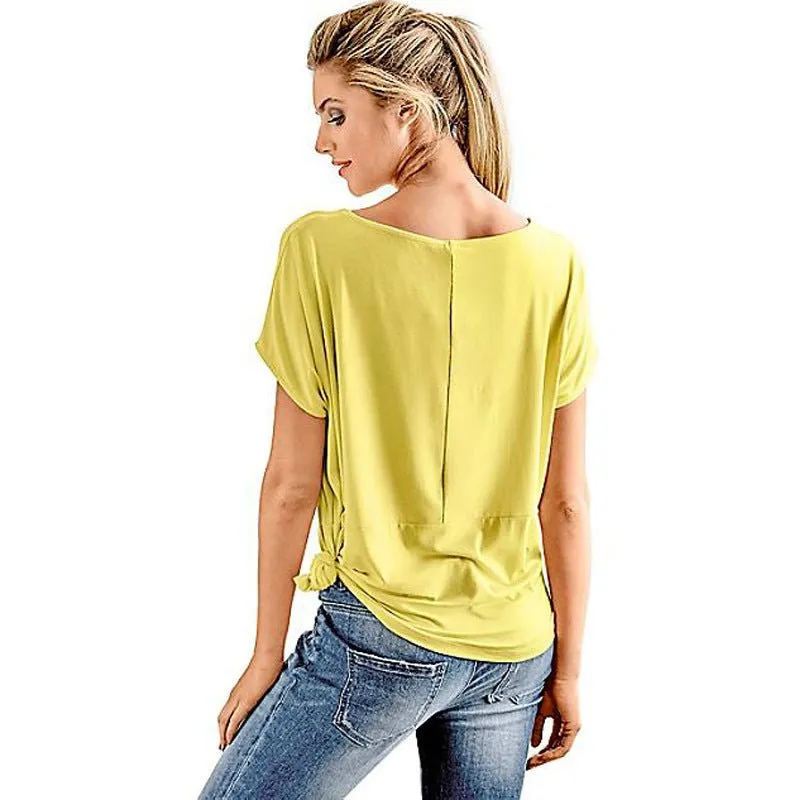 Bat Sleeve Knotted Women's T-Shirt