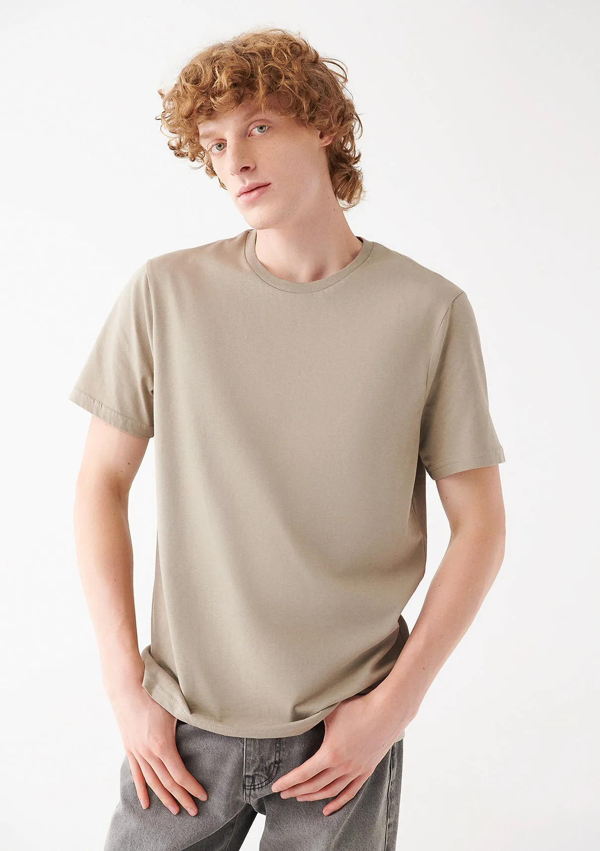 Beige Basic T-Shirt