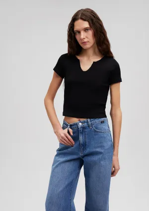 Black Crop Basic T-Shirt