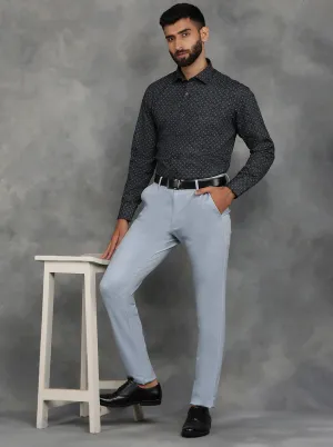 Black Printed Slim Fit Formal Shirt | GreenFibre