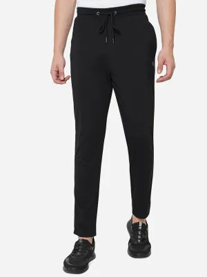 Black Solid Regular Fit Track Pant | Greenfibre