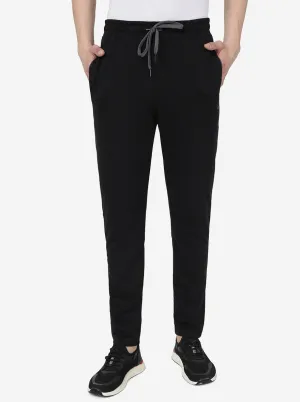 Black Solid Regular Fit Track Pant | JadeBlue