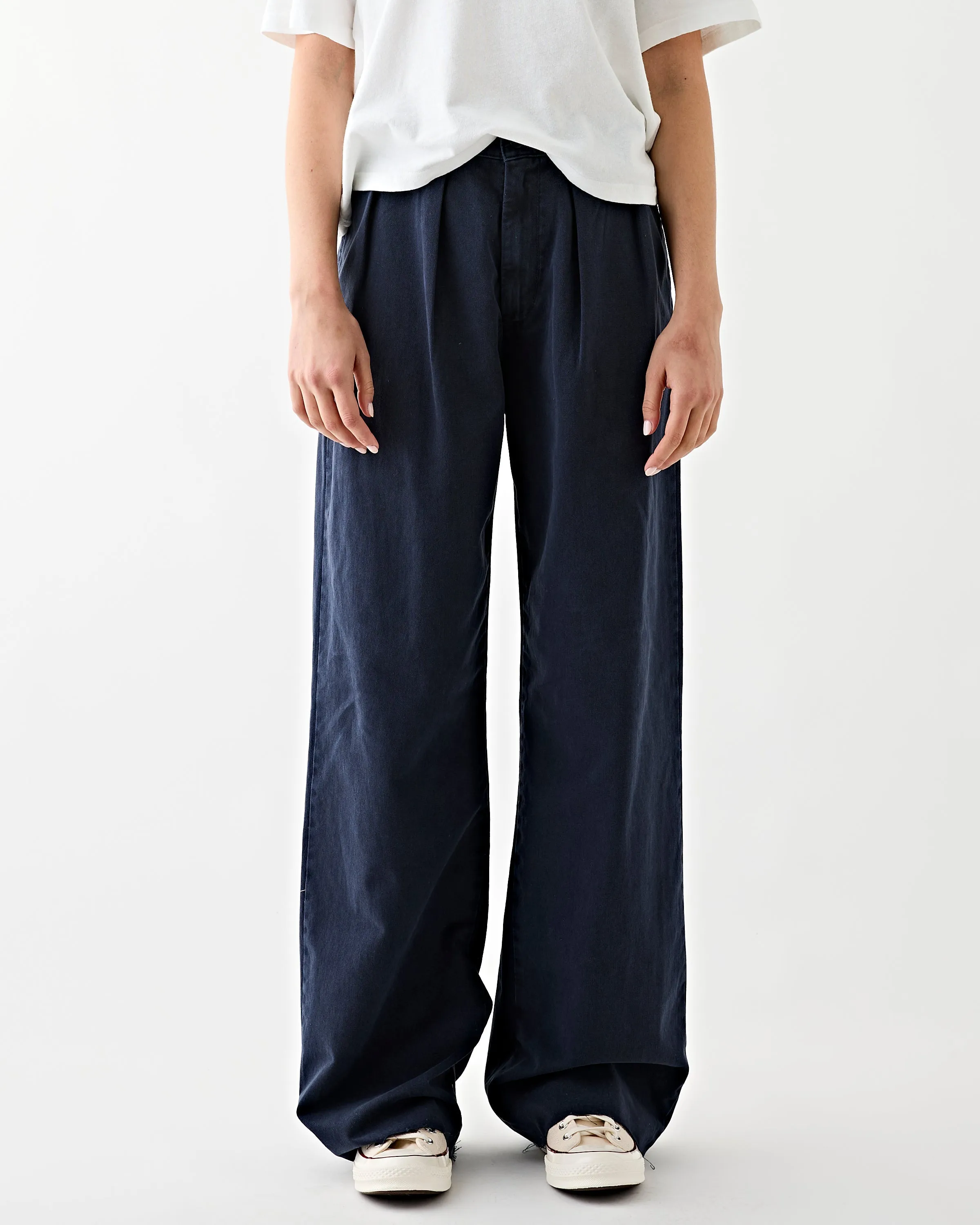 Blair Double Pleated Pant Navy