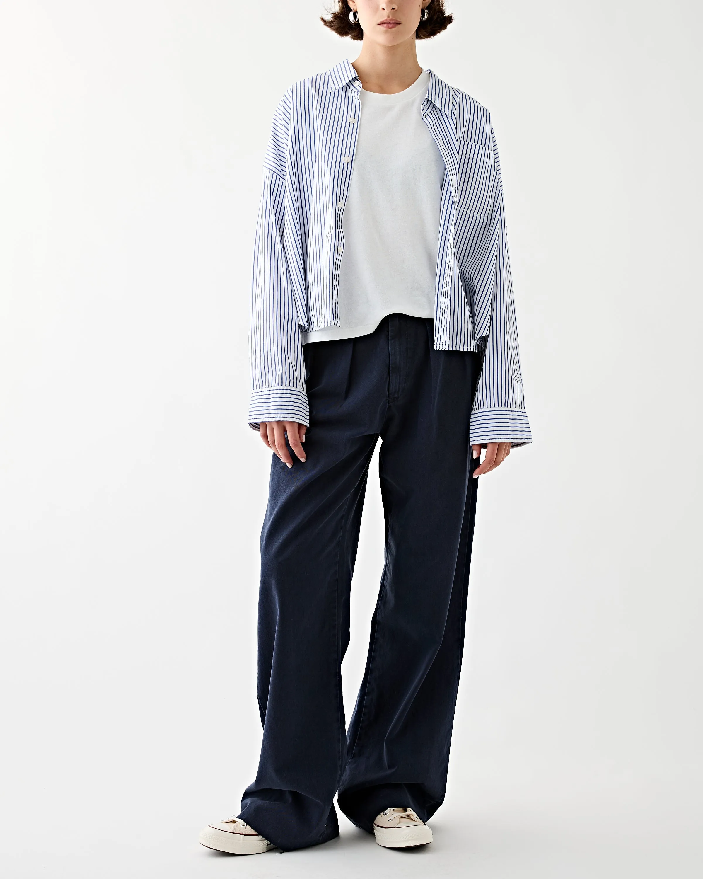Blair Double Pleated Pant Navy
