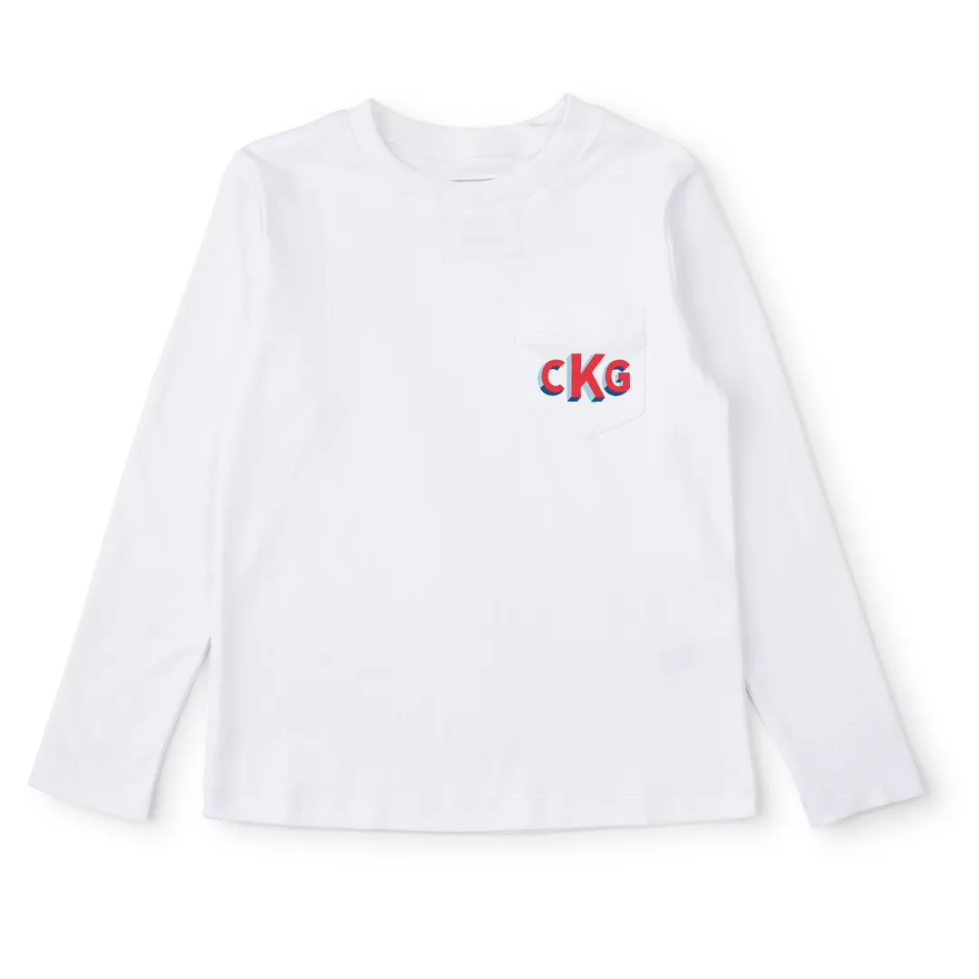 Blake Boys' Longsleeve Pocket T-shirt - White