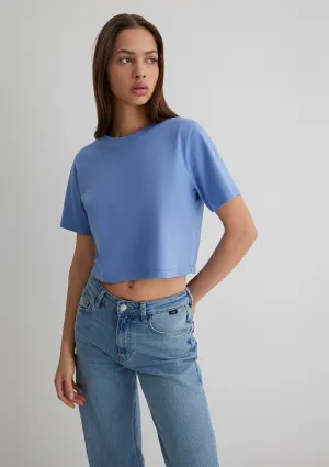 Blue Crop Basic T-shirt