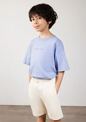 Blue Organic Cotton Basic T-Shirt