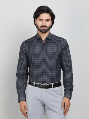Blue Solid Slim Fit Formal Shirt | Greenfibre