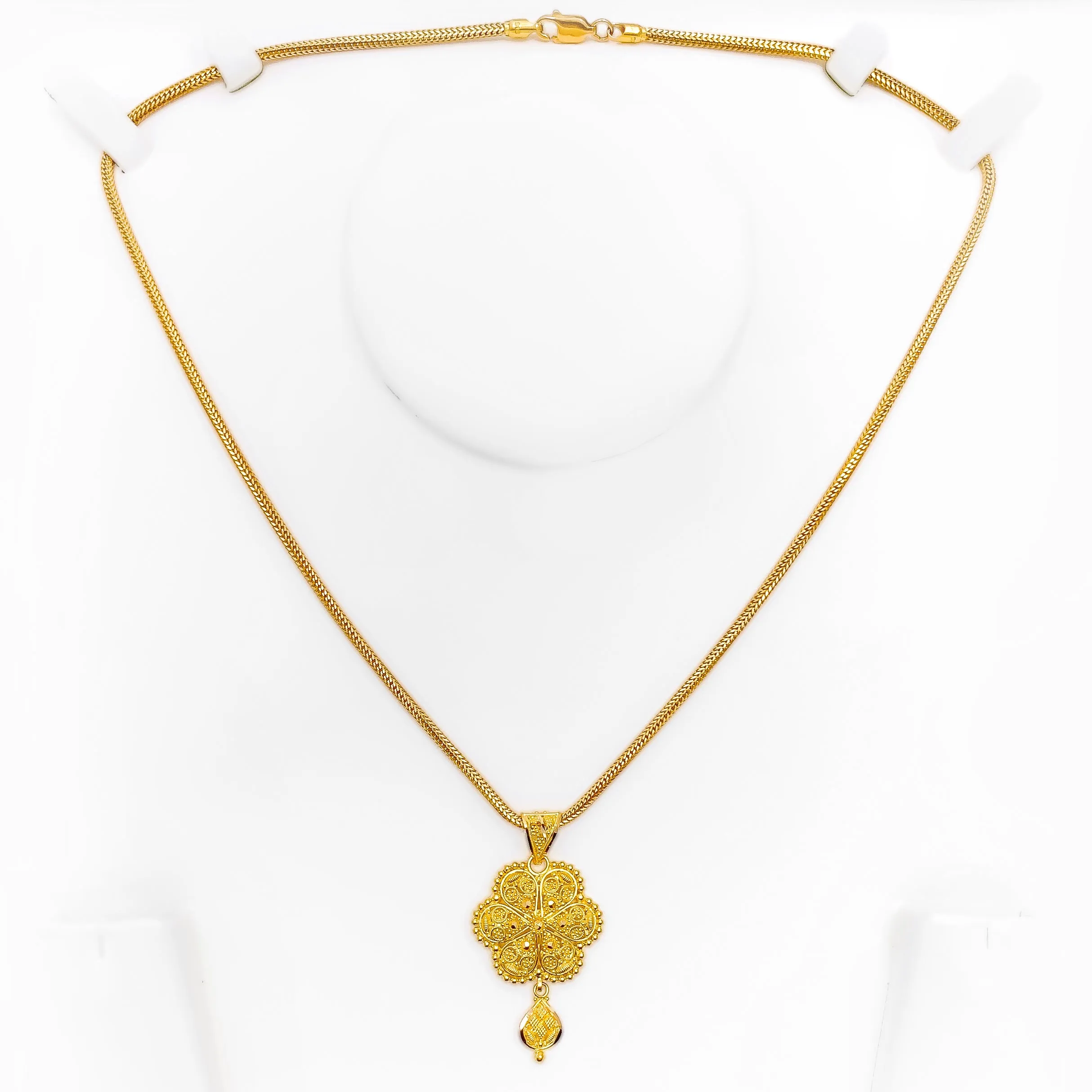 Bold Flower 22k Gold Pendant