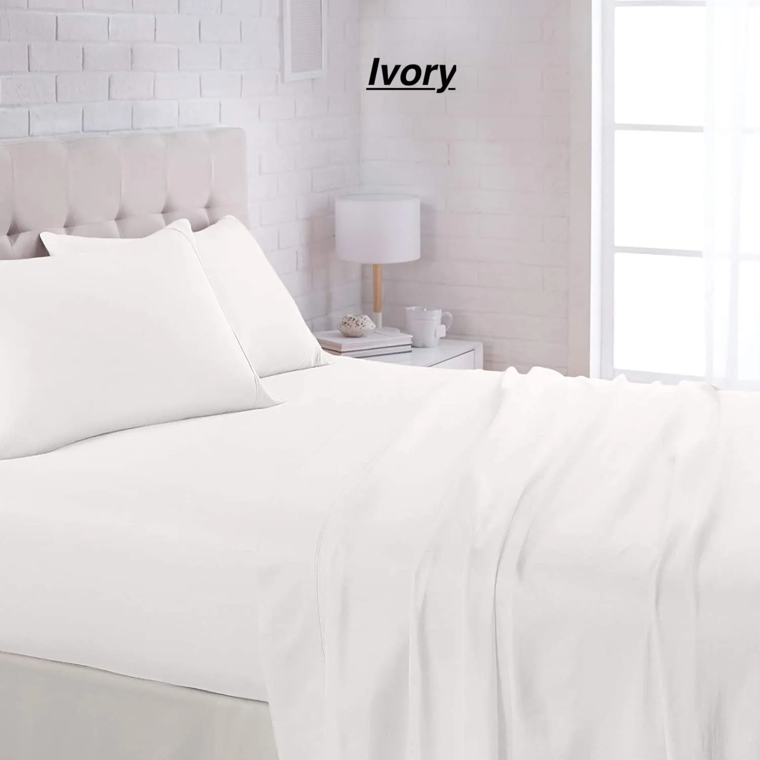 Brand new in package! Bamboo Essence 2000 wrinkle free deep pocket sheet set! Full/Double! Ivory!