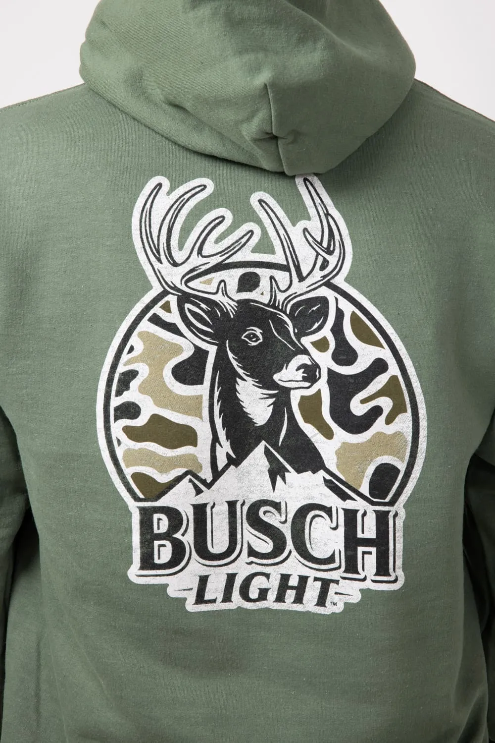 Brew City Busch Camo Can Deer Graphic Sweatshirt for Men in Green | 18456-302-GREEN