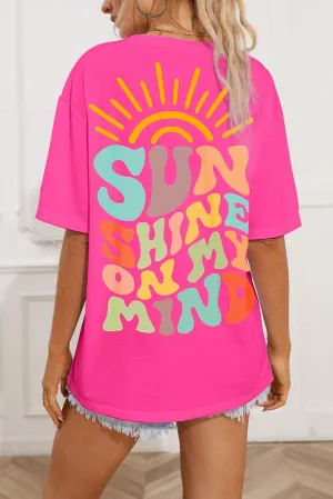Bright Pink SUNSHINE ON MY MIND Graphic Tee