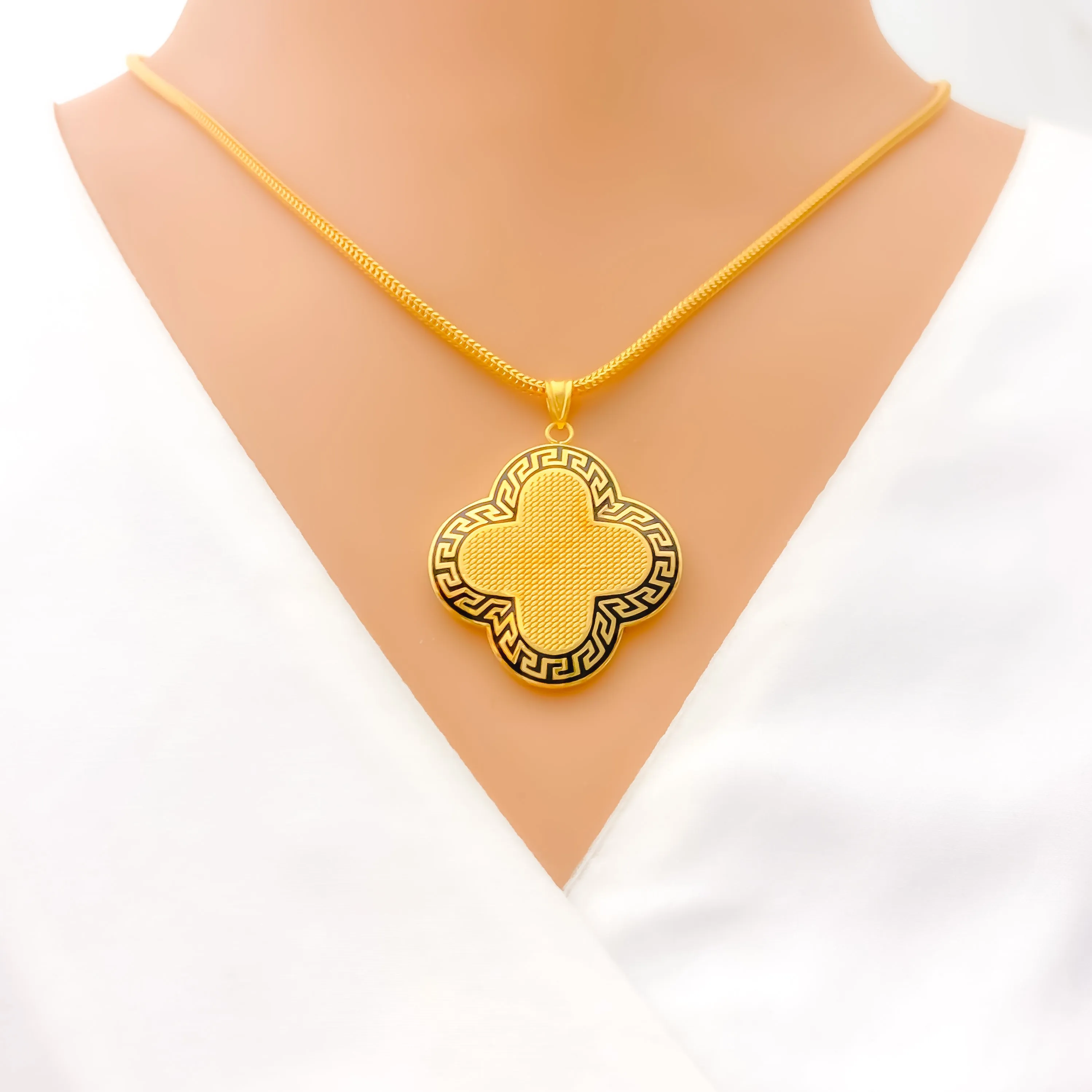 Brilliant Enamel 22k Gold Pendant